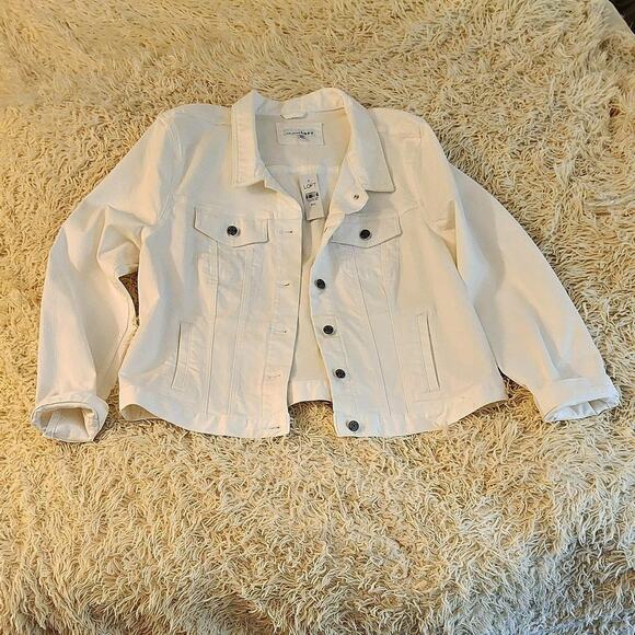 LOFT Jackets & Blazers - LOFT White Trucker Jacket Cropped XXL NWT